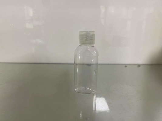 Refillable 50ml PET Clear Plastic Bottles Oval Flat With Flip Top Cap