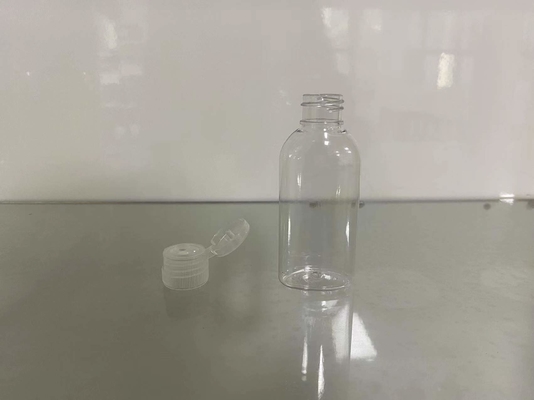 Refillable 50ml PET Clear Plastic Bottles Oval Flat With Flip Top Cap