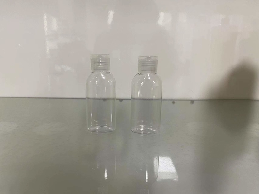 Refillable 50ml PET Clear Plastic Bottles Oval Flat With Flip Top Cap